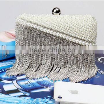 Luxury Crystal Evening Clutch Bag Elegant Women Clutch Handbag Lady Wedding Wallet Party Pearl Clutch Bag photo-6
