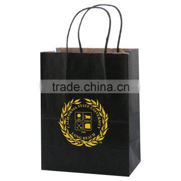 USA Made Solid Tinted Kraft Shopping Bag - Made of Recycled Kraft, Dimensions Are 8" x 4.75" x 10.5" and Comes With Your Logo. photo-5