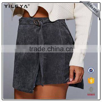 2017 A line corduroy wild mini skirt for lady