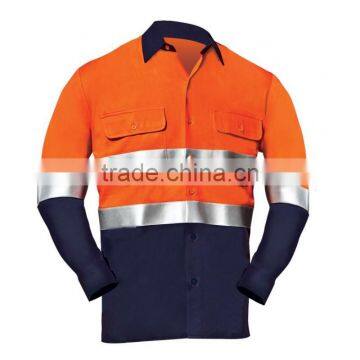 Hi-vis Mens Two Tone 100 Cotton Work Shirts photo-5