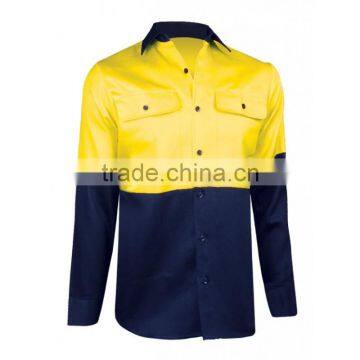 Hi-vis Mens Two Tone 100 Cotton Work Shirts photo-6