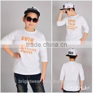 100% Cotton Boy's Long Sleeve T-shirt Bottoming Shirt Under Shirt Basic Style Simple Style