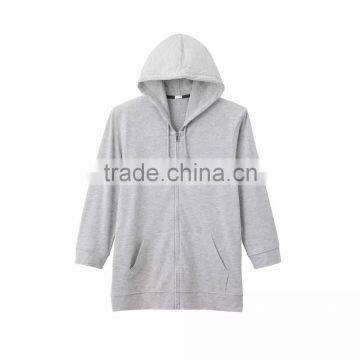 3/4 sleeve hoodie men blank custom design with wholesale price made in china