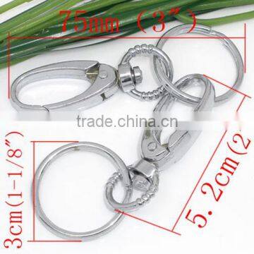 Wholesale 5 PCs Silver Tone Clasp Key Rings 75mm photo-3