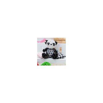 3d Beaded Panda 4mm Rondelle Crystal Cell Phone Charm photo-3