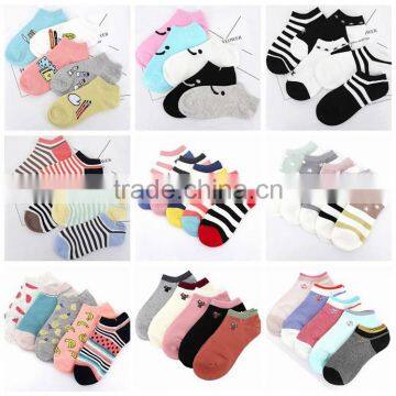 women colored funny ankle sock young girls wholesale hot selling low cut socks