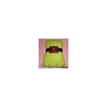 Tuck and Fringed Fleece Blanket