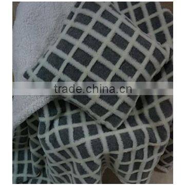 2014 Xinbo super soft 100% polyester grey quilting fleece blanket