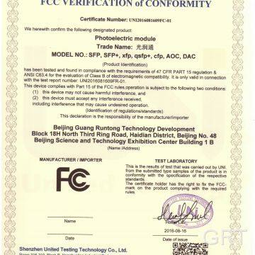 FCC VERIFICATION OF CONFORMITY