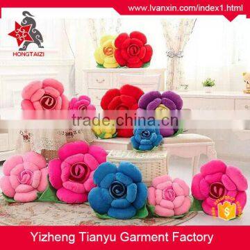 China wholesale stuffed rose flower decorative pillow ,pillow