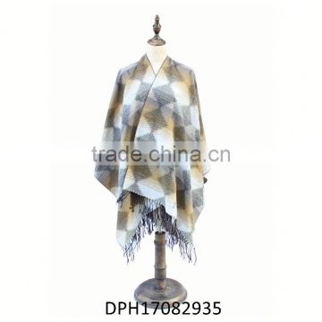 eco-friendly women winter warm poncho music with fringe