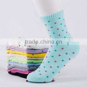 Winter 100%cotton Dots Women Tube Socks