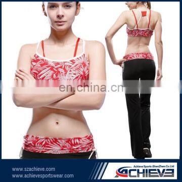 wholesale OEM factory sportswear type yoga wear sexy bra and panty new design print colorful fitness legging