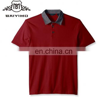 2017 Custom Wholesale Fashion Men Cotton Fastener Red T-Shirt