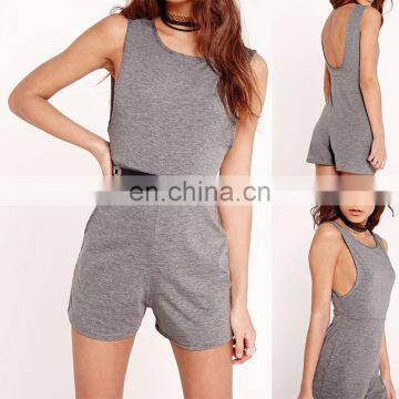 Modal cotton backless design women sexy jumpsuit 2017