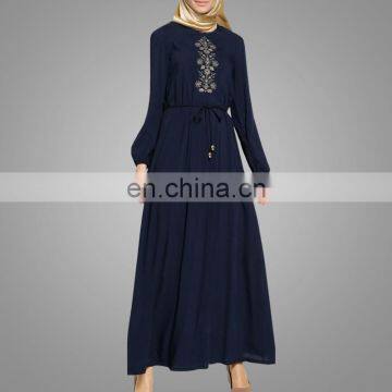 China OEM Supplier Muslim Casual Clothing Cheap Beautiful Embroidery Islamic Women Abaya Customized Turkey Dress photo-6