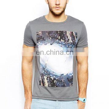 fancy grey photo prinitng man skin tight t shirt