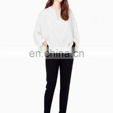China Supplier Latest Style American Stylish Long Sleeve High Quality Embroidery Chiffon Lady Blouse photo-4