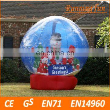 Attractive giant inflatable christmas human snow globe, advertising inflatable christmas human snow globe