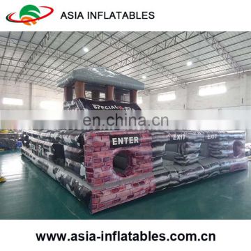 0.55 mm PVC Tarpaulin Outdoor Customized Large OEM Inflatable Obstacle Course For Adult