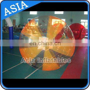 Half Orange, Half Transparent Inflatable Water Ball For Aqua Park Games