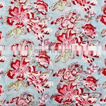 Indian Latest Hand Block Printed Fabric Handmade Dress Making Floral Design Fabric by Meter Sewing Material photo-4