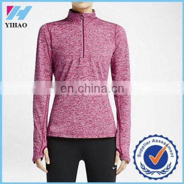 Trade assurance Yihao New Autumn custom hoodies half zip Women's blank hoodies/ plain hoodies