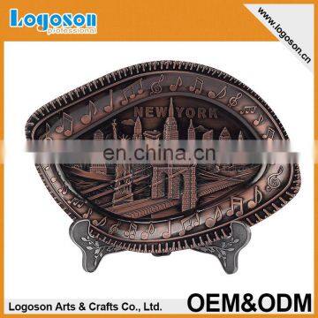 2016 new york custom embossed souvenir metal decorative plate