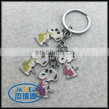 colorful spotty dog keychain snoopy metal keyring