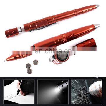 10 Hour LED Work Time 15mm Diameter Business Gift LED Self Defense Titanium Tactical Pen Light