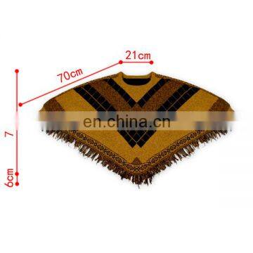 Rhombus Tassels a Batwing-sleeved Blouse Crew Neck Sweater Loose Autumn Winter Coat photo-2