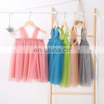 2020 Summer Girls Dress Baby Strap Mesh Dress Wear Children's Clothing Wholesale