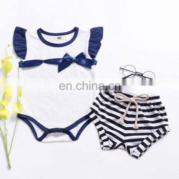 Ins 2019 SUMMER Fly Sleeved Girls Romper Newborn Baby Girl Bow Romper Jumpsuit Free Ship photo-6