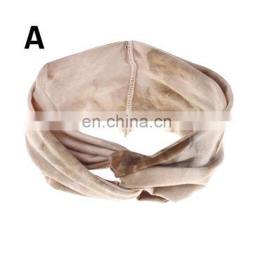 Women Tie-dye Headband Girls Female Exercise Turban Headwear Bohemia Hairband 4Colors