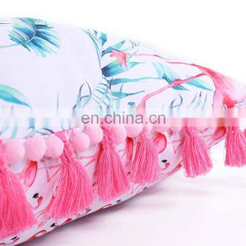 UV Resistance Waterproof Outdoor Pillow With Tassel for Beach and Garden Ins Flamingo Style Outdoor Cushion photo-3