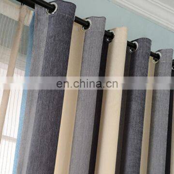 Wholesale Cheap Price Custom Thick American Style Stripe Patchwork Chenille Fluffy Fabric Shade Curtain With Attached Valance photo-5