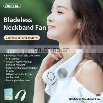 Remax S01 Mini Rechargeable Portable Sport Bladeless Neck Bank Fan photo-6