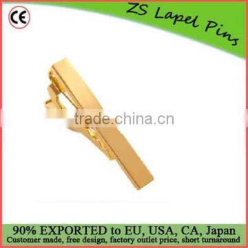 Custom shape and logo gold tie clip