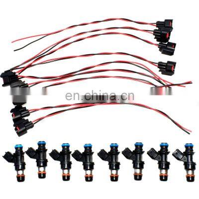 Free Shipping!8X Fuel Injector W/ 9X Pigtail Wire For Cadillac Chevrolet GMC 217-1621 12580681