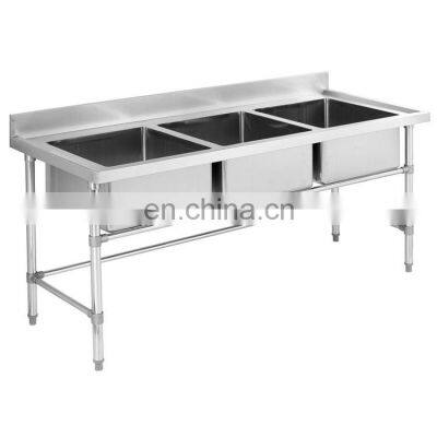 3 Bowls Commercial Stainless Steel Kitchen Sinks /Restaurant Kitchen sinks with Bench