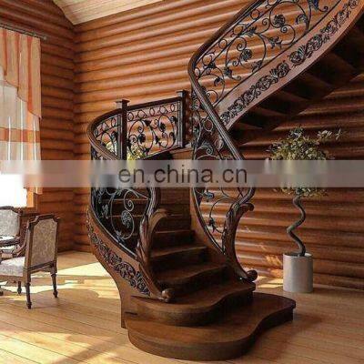 Duplex attic stairs spiral staircase wrought iron solid wood staircase the whole staircase indoor stairs