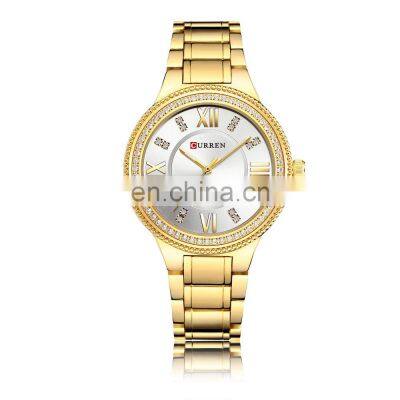 Curren 9004 Luxury Pretty Quartz Watches For Ladies Wristwatch With Mini Diamonds Women Watch