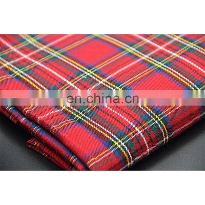 100%polyester Woven Flannel Check Twill Shirt Fabric And Lining For Garments