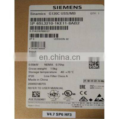 1PCS NEW SIEMENS 6SL3210-1KE11-8AB2 6SL3210-1KE11-8AB2 G120C/0.55kw inverter AC380-480 (V)