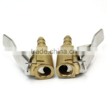 2 Pcs Useful Auto Car Tire Inflator Valve Air Chuck Connector 6mm Brass Clip On photo-4