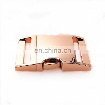 Rose Gold Metal Zinc Alloy  Buckle Dog Collar Quick Side Release Buckle For Dog Accessories