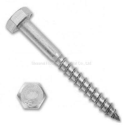 Hexagon Lag Head Self Tapping Wood Screws DIN 571 / ANSI / ASME B 18.2.1