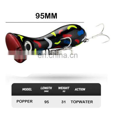 JOHNCOO 95mm 31g Topwater Big Popper Hard Fishing Lures for Sea photo-2