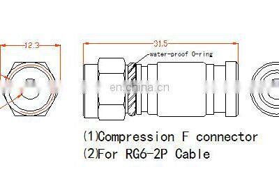 RG6 Compression F Type Straight Antenna Cable Connector Coax Adapter photo-4