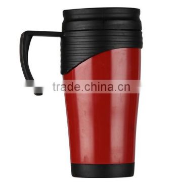 double wall stainless steel coffee cup with handle